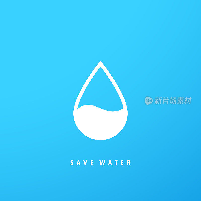 节约水。淡水。Drop logo设计模板。以水滴为生态概念背景。世界水日。向量旗帜模板。